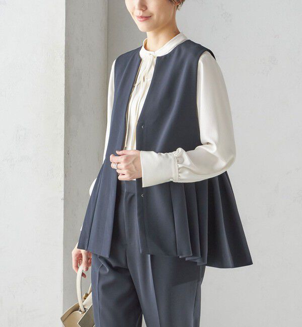 SHIPS for women「ダブル クロス ジレ （セレモニー対応可）」|ベスト・ジレ|ネイビー