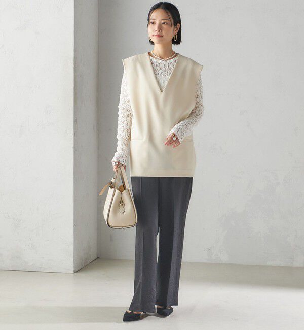 SHIPS for women「〈手洗い可能〉ラッセル レース クルーネック カットソー」|Tシャツ・カットソー|