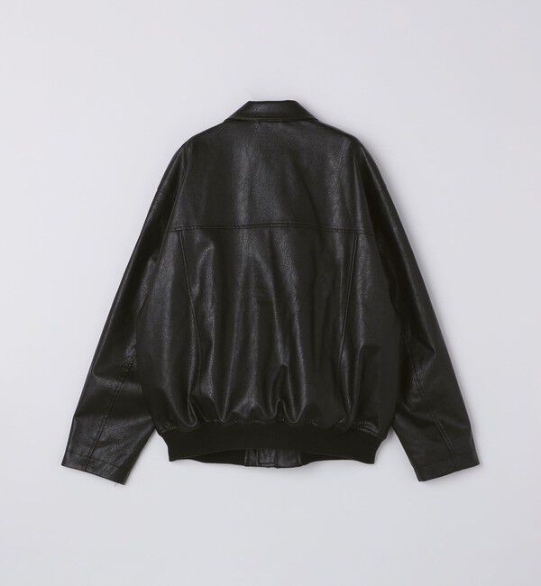 SHIPS「City Ambient Products: 合成皮革 ショート ジップ ブルゾン」|ブルゾン・スタジャン|