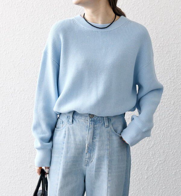 SHIPS any「SHIPS any:〈手洗い可能〉アゼ コンパクト クルーネック ニット プルオーバー」|ニット・セーター|