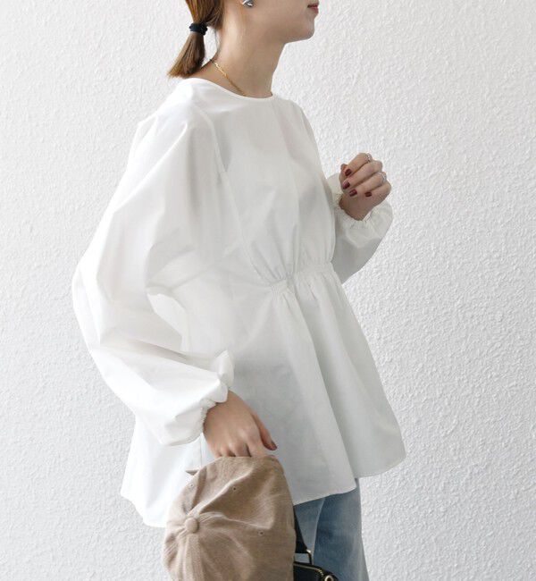 SHIPS any「《一部追加予約》SHIPS any:〈洗濯機可能〉REPREVE ギャザー パフシャツ ブラウス」|シャツ・ブラウス|