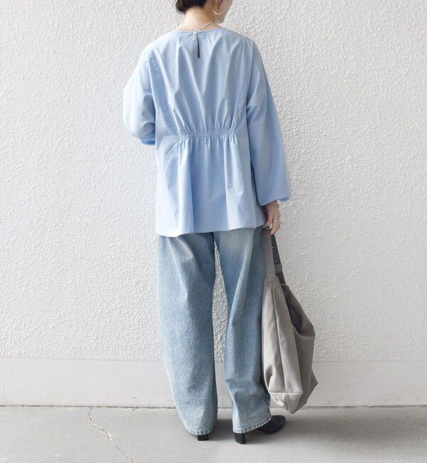 SHIPS any「《一部追加予約》SHIPS any:〈洗濯機可能〉REPREVE ギャザー パフシャツ ブラウス」|シャツ・ブラウス|