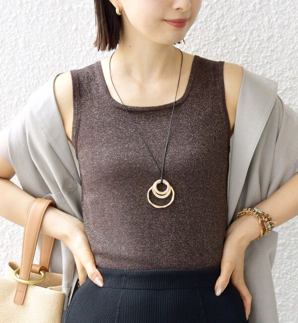 SHIPS for women「〈洗濯機可能〉2WAY ラメ タンクトップ」|タンクトップ|