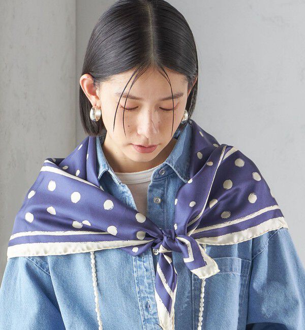 SHIPS for women「【SHIPS別注】manipuri: 50th ANNIV エンブレム スカーフ 88&times;88」|バンダナ・スカーフ|