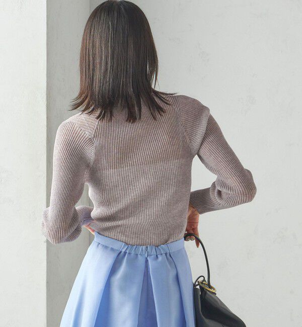 SHIPS for women「〈手洗い可能〉シアー リブ 長袖 ポロ ニット」|ニット・セーター|