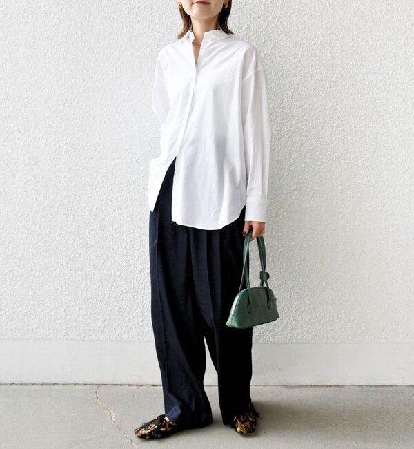 SHIPS for women「SHIPS Primary Navy Label:コットン タイプライター ビッグ シャツ」|シャツ・ブラウス|