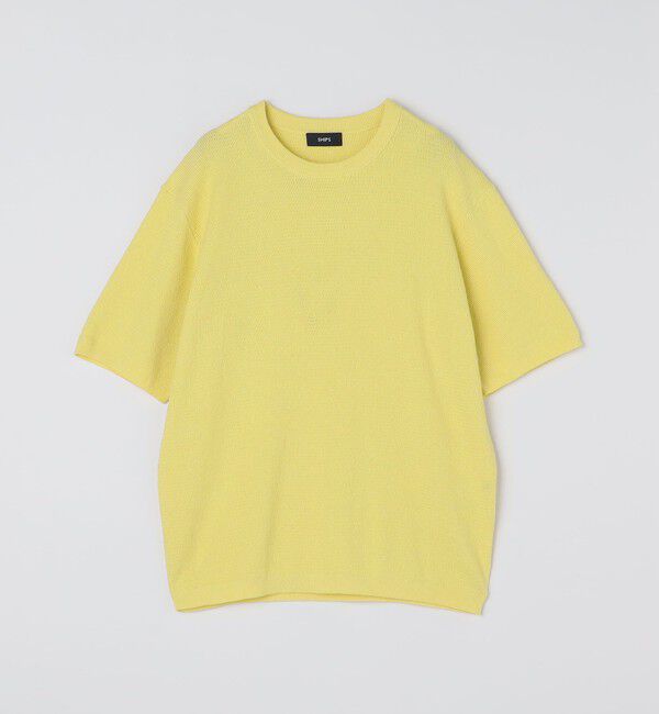 SHIPS「SHIPS:〈手洗い可能〉リネン バスケット ニット Tシャツ」|Tシャツ・カットソー|