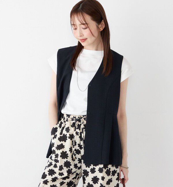 SHIPS Colors 「SHIPS Colors:〈洗濯機可能〉リネンライク ペプラム ベスト◇」|ベスト・ジレ|