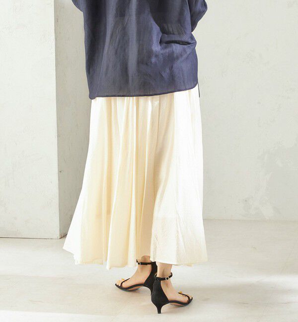 SHIPS for women「〈手洗い可能〉ウエスト ゴム ボリューム フレア ロング スカート」|スカート|