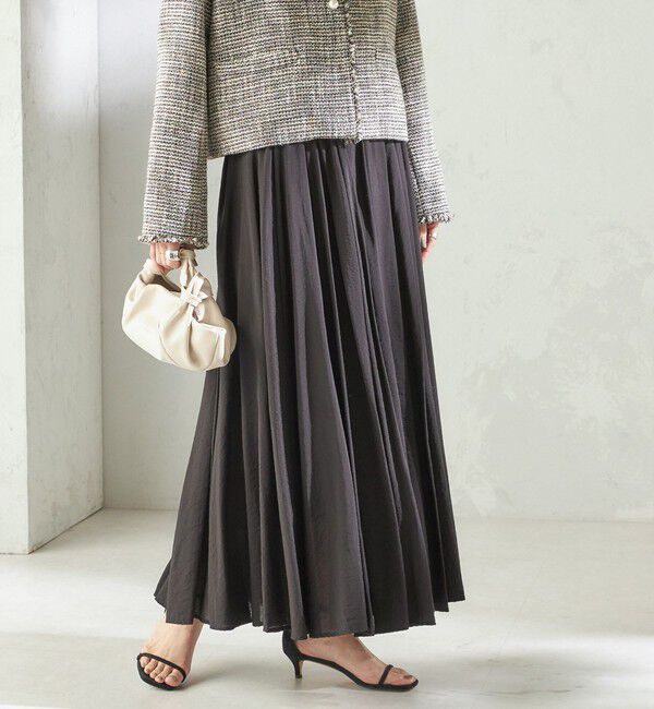 SHIPS for women「〈手洗い可能〉ウエスト ゴム ボリューム フレア ロング スカート」|スカート|