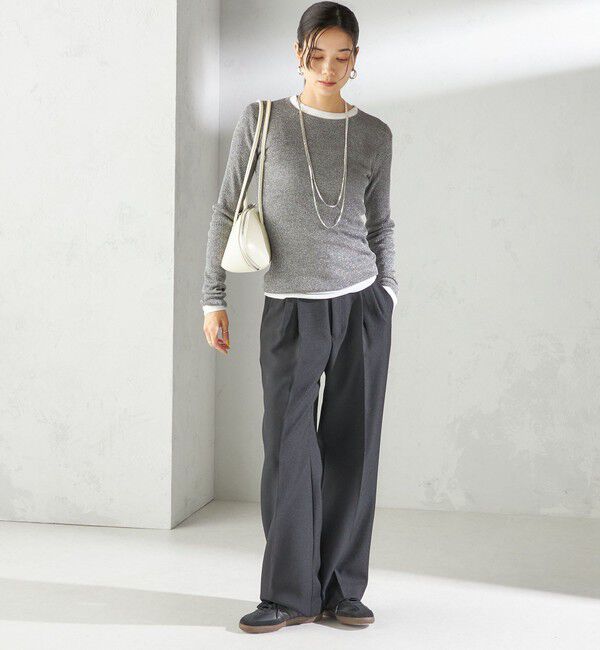 SHIPS for women「〈手洗い可能〉TUMUGITO(R) シャーク ツイード タック パンツ」|その他|