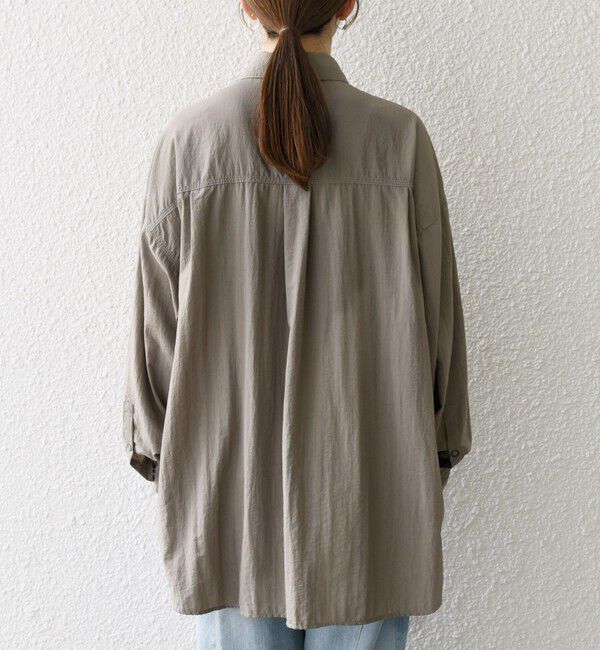 SHIPS any「SHIPS any:〈多機能/洗濯機可能〉ナイロン タスラン ポケット ビッグ シャツ」|シャツ・ブラウス|