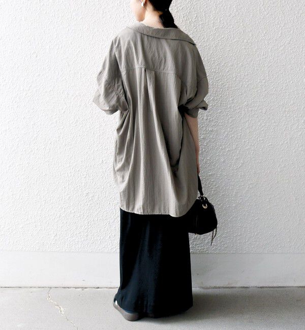 SHIPS any「SHIPS any:〈多機能/洗濯機可能〉ナイロン タスラン ポケット ビッグ シャツ」|シャツ・ブラウス|