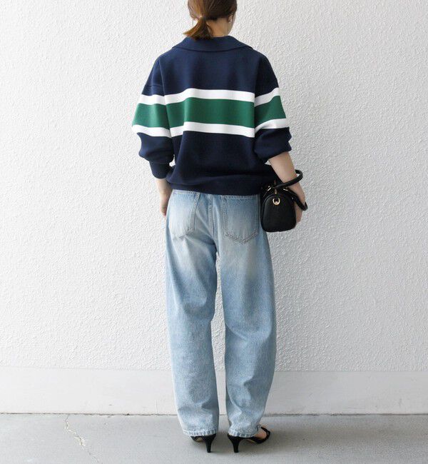 SHIPS any「SHIPS any:〈手洗い可能〉パネル ボーダー スキッパー ニット プルオーバー」|ニット・セーター|