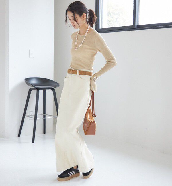 SHIPS for women「〈手洗い可能〉ラメ シアー リブ ニット プルオーバー」|ニット・セーター|