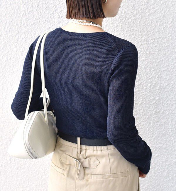 SHIPS for women「〈手洗い可能〉ラメ シアー リブ ニット プルオーバー」|ニット・セーター|