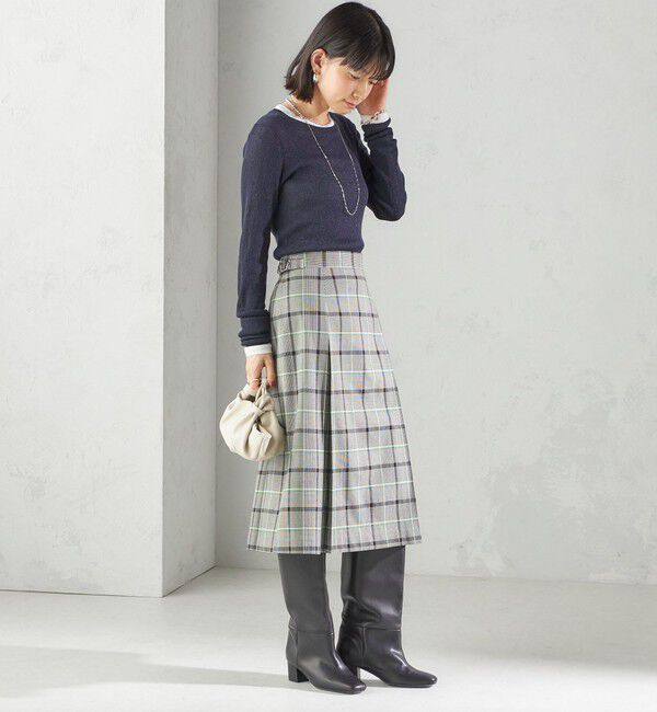 SHIPS for women「〈手洗い可能〉ラメ シアー リブ ニット プルオーバー」|ニット・セーター|