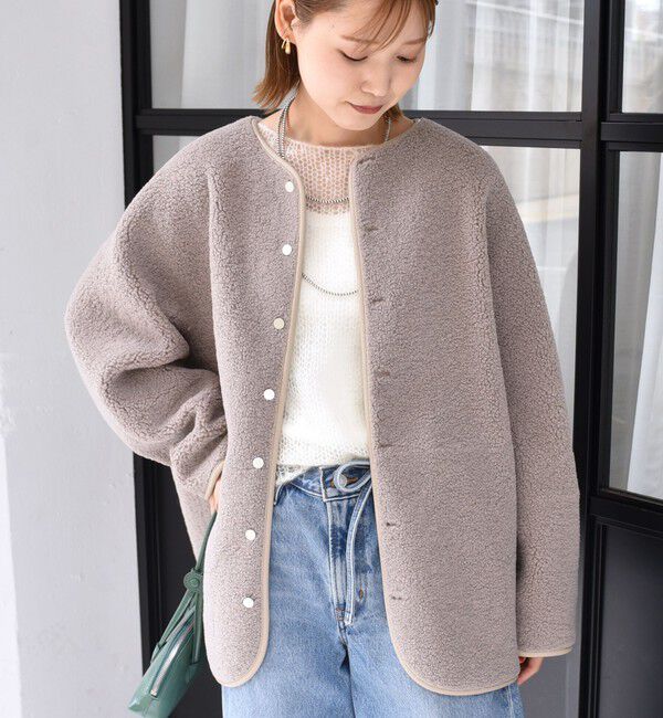 SHIPS for women「【一部WEB限定】〈手洗い可能〉NEW リバーシブル ボア ブルゾン」|ブルゾン・スタジャン|