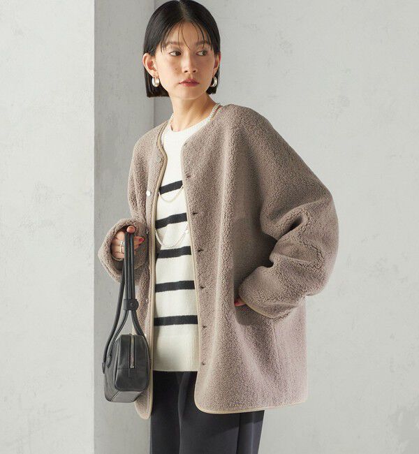 SHIPS for women「【一部WEB限定】〈手洗い可能〉NEW リバーシブル ボア ブルゾン」|ブルゾン・スタジャン|