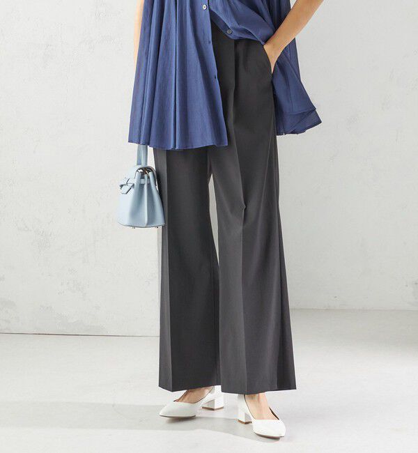 SHIPS for women「〈洗濯機可能〉マルチ ファンクション ワイド スラックス」|その他|ブラック