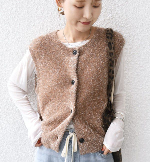 SHIPS for women「〈手洗い可能〉ラメ ニット ベスト」|ベスト・ジレ|