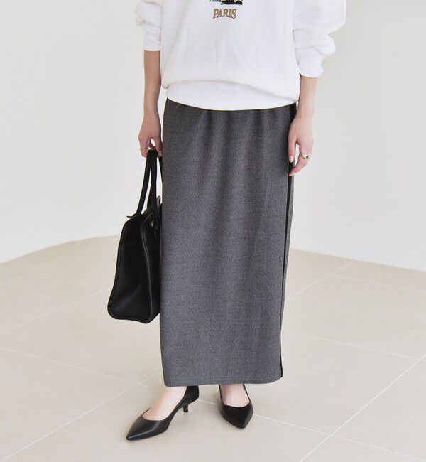 quaranciel「quaranciel:〈手洗い可能〉カット ジョーゼット サイド ライン タイト スカート」|タイト|