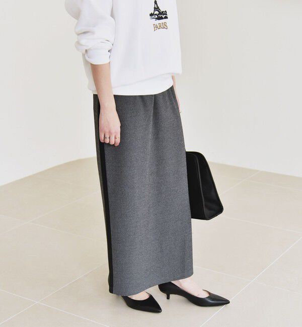 quaranciel「quaranciel:〈手洗い可能〉カット ジョーゼット サイド ライン タイト スカート」|タイト|