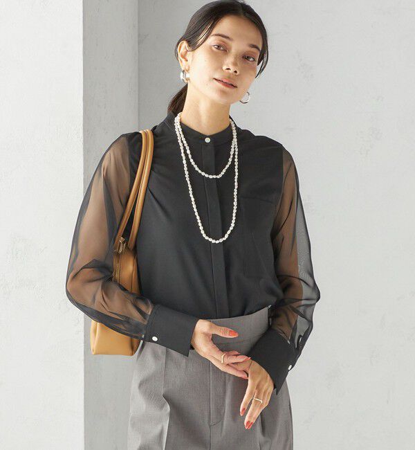 SHIPS for women「〈手洗い可能〉シアー 袖 ポケット デザイン シャツ」|シャツ・ブラウス|