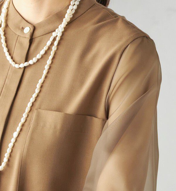 SHIPS for women「〈手洗い可能〉シアー 袖 ポケット デザイン シャツ」|シャツ・ブラウス|