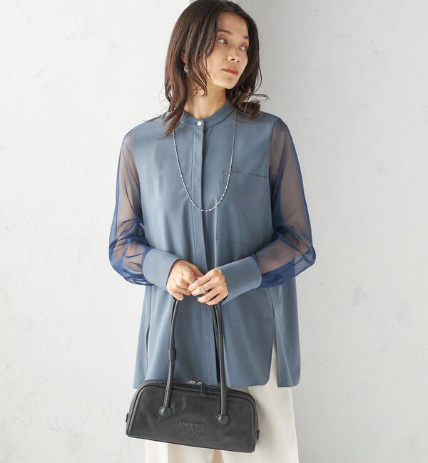 SHIPS for women「〈手洗い可能〉シアー 袖 ポケット デザイン シャツ」|シャツ・ブラウス|