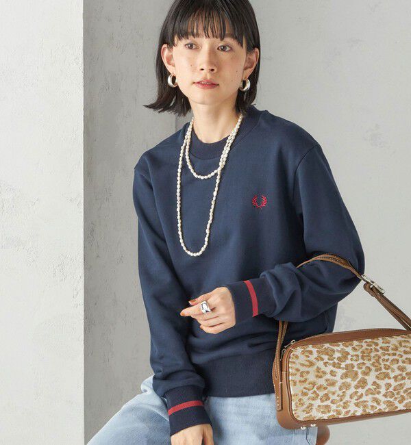 SHIPS for women「【SHIPS別注】FRED PERRY: SINGLE TIPPED SWEAT」|スウェット・ジャージ|ネイビー