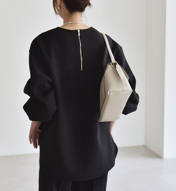 quaranciel「quaranciel:〈洗濯機可能〉ポンチ ボリュームスリーブ ビッグ スウェット プルオーバー」|スウェット・ジャージ|