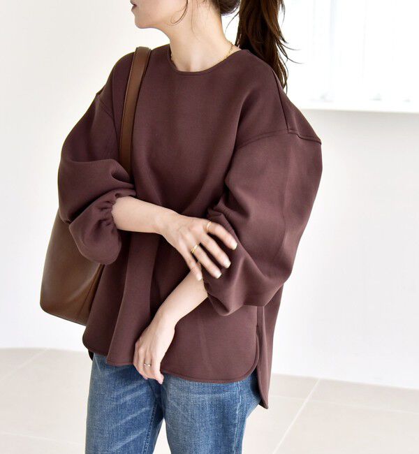 quaranciel「quaranciel:〈洗濯機可能〉ポンチ ボリュームスリーブ ビッグ スウェット プルオーバー」|スウェット・ジャージ|