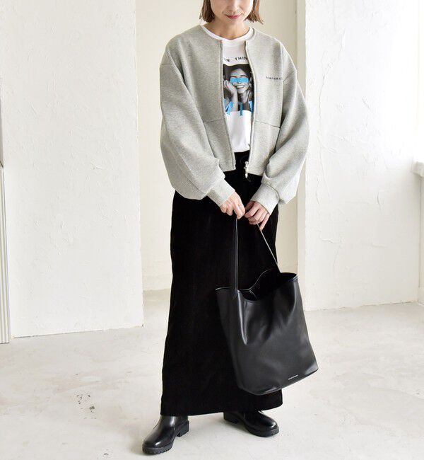 quaranciel「quaranciel:〈洗濯機可能〉ポンチ ロゴプリント スウェット ジップ ブルゾン カーディガン」|スウェット・ジャージ|