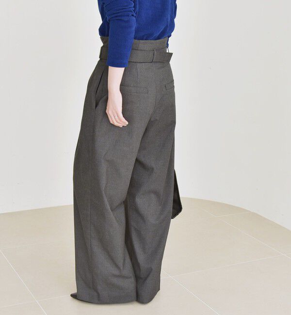quaranciel「quaranciel:〈洗濯機可能〉ハンサム ハイウエスト ベルト ワイド パンツ」|その他|