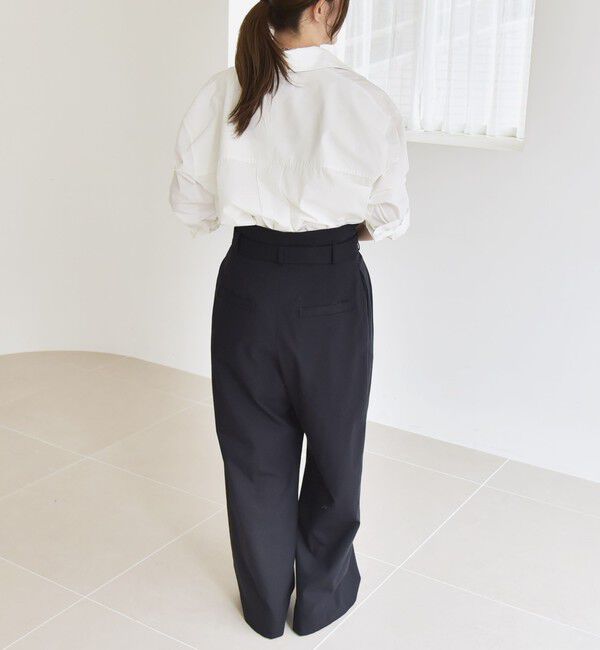 quaranciel「quaranciel:〈洗濯機可能〉ハンサム ハイウエスト ベルト ワイド パンツ」|その他|