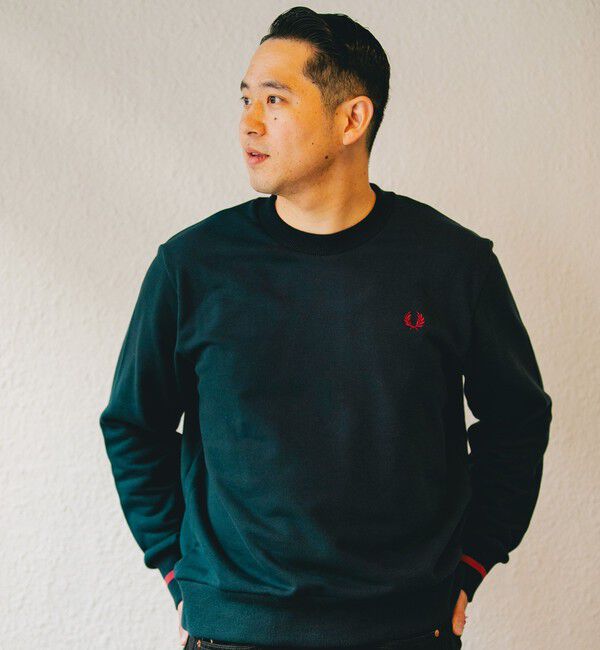 SHIPS「【SHIPS別注】FRED PERRY: シングル ティップ スウェットシャツ」|スウェット・ジャージ|ネイビー