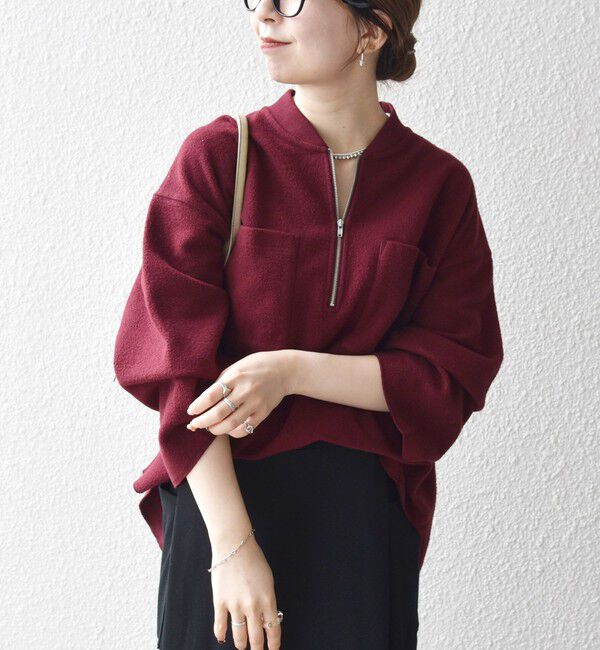 SHIPS any「SHIPS any:〈洗濯機可能〉フリース ライク ハーフジップ ポケット プルオーバー」|Tシャツ・カットソー|