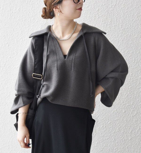 SHIPS any「SHIPS any:〈手洗い可能〉サカリバ スキッパー ビッグカラー プルオーバー」|Tシャツ・カットソー|