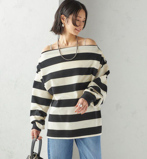 SHIPS for women「【SHIPS別注】onit:〈洗濯機可能〉ストレッチ ボーダー 3WAY カットソー」|Tシャツ・カットソー|