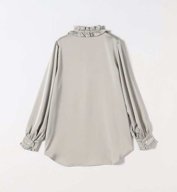 SHIPS any「《一部追加予約》SHIPS any:〈洗濯機可能〉サテン フリル カラー リボン シャツ ブラウス」|シャツ・ブラウス|