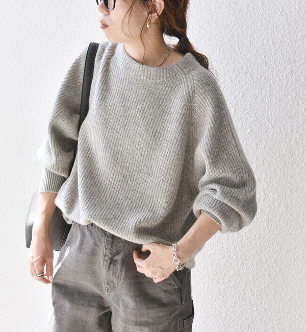 SHIPS any「《一部追加予約》SHIPS any:〈手洗い可能〉AQUA カシミヤ ミックス ハイネック ニット」|ニット・セーター|ライトグレー