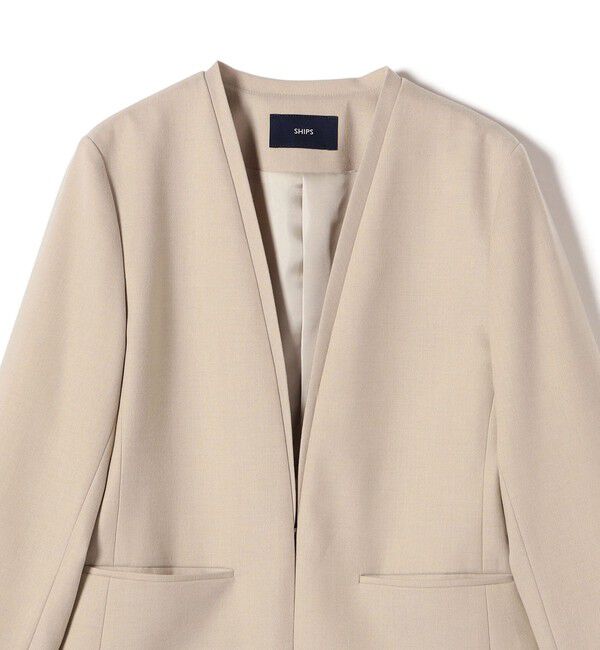 SHIPS for women「〈手洗い可能〉DELEGANT ダブルカラー ジャケット（セットアップ対応）」|ノーカラージャケット|