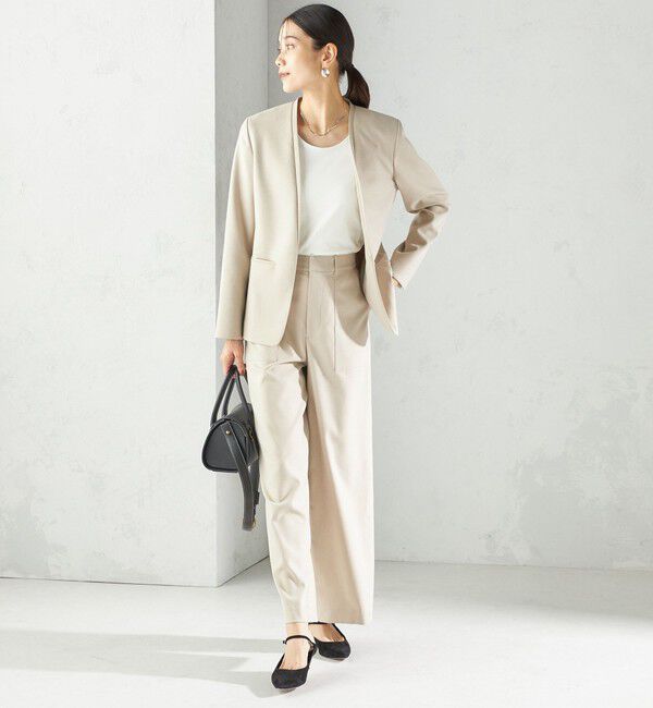 SHIPS for women「〈手洗い可能〉DELEGANT ダブルカラー ジャケット（セットアップ対応）」|ノーカラージャケット|