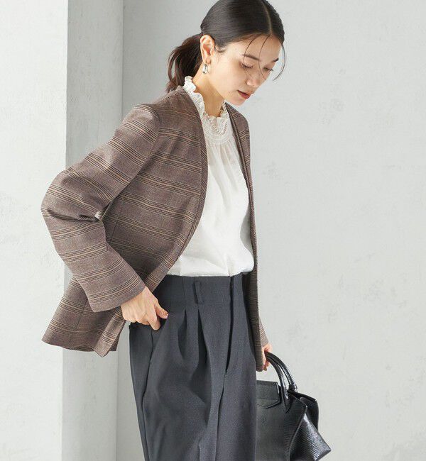 SHIPS for women「〈手洗い可能〉DELEGANT ダブルカラー ジャケット（セットアップ対応）」|ノーカラージャケット|