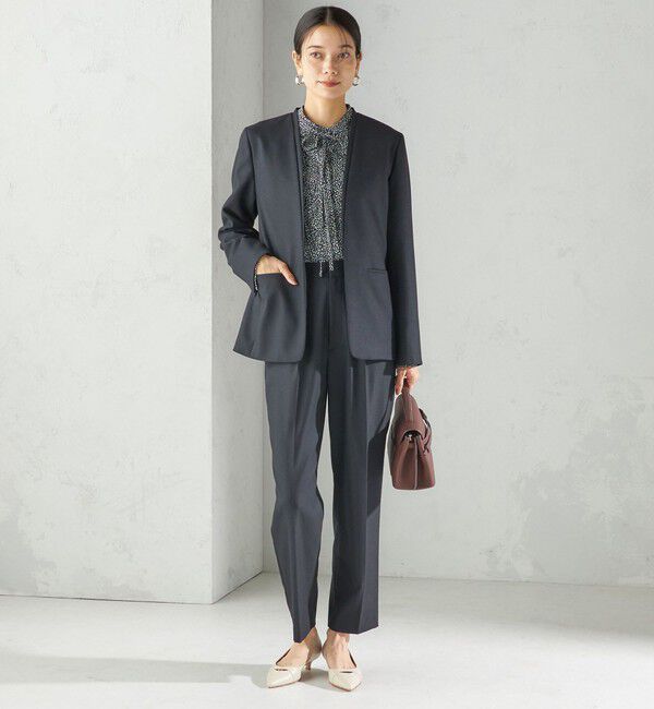 SHIPS for women「〈手洗い可能〉DELEGANT ダブルカラー ジャケット（セットアップ対応）」|ノーカラージャケット|