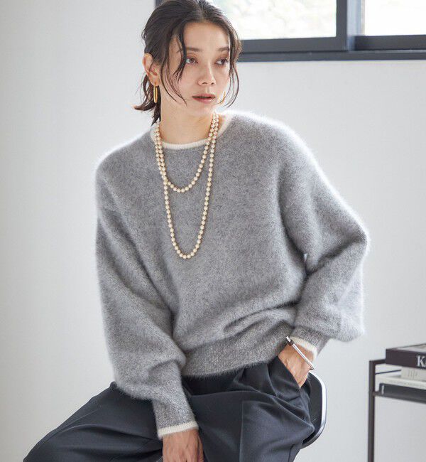 SHIPS for women「杢 フォックス カシミヤ クルーネック ニット プルオーバー」|ニット・セーター|