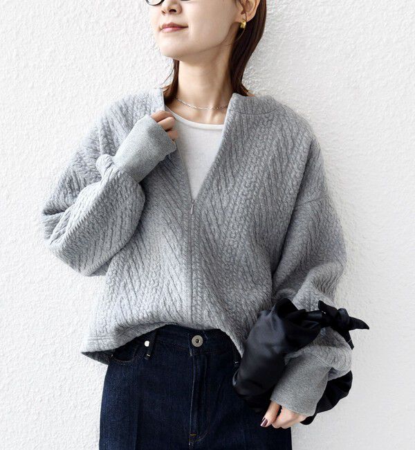 SHIPS for women「〈手洗い可能〉ケーブル ジャージー スキッパー プルオーバー」|Tシャツ・カットソー|