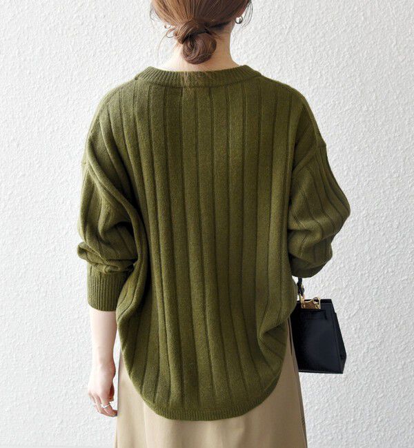 SHIPS any「SHIPS any:〈手洗い可能〉ヤク ワイドリブ ラウンドヘム ニット プルオーバー」|ニット・セーター|