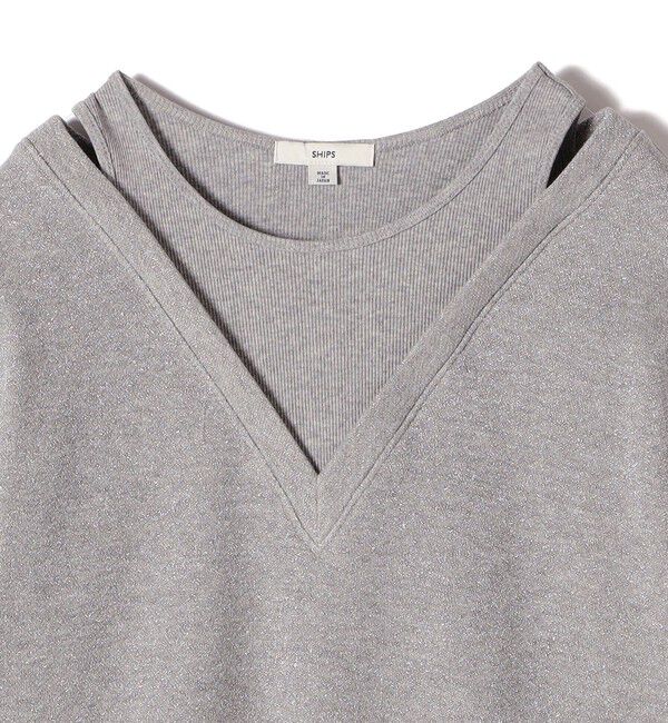 SHIPS for women「〈手洗い可能〉レイヤード デザイン ラメ メランジ 裏毛 プルオーバー」|スウェット・ジャージ|